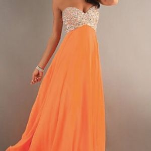 Mori Lee Orange Prom Dress